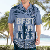 Tonga Father's Day Hawaiian Shirt Best Dad Ever Tongan Ngatu Pattern - Blue LT14 - Polynesian Pride