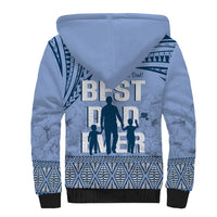 Tonga Father's Day Sherpa Hoodie Best Dad Ever Tongan Ngatu Pattern - Blue LT14 - Polynesian Pride