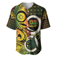Vanuatu 1980 Baseball Jersey Ni-Van Tamtam Sand Drawing Pattern