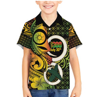 Vanuatu 1980 Family Matching Mermaid Dress and Hawaiian Shirt Ni-Van Tamtam Sand Drawing Pattern