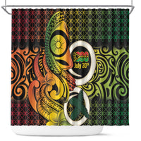 Vanuatu 1980 Shower Curtain Ni-Van Tamtam Sand Drawing Pattern