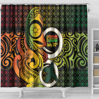 Vanuatu 1980 Shower Curtain Ni-Van Tamtam Sand Drawing Pattern