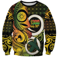 Vanuatu 1980 Sweatshirt Ni-Van Tamtam Sand Drawing Pattern LT14 Unisex Black - Polynesian Pride