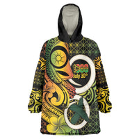 Vanuatu 1980 Wearable Blanket Hoodie Ni-Van Tamtam Sand Drawing Pattern