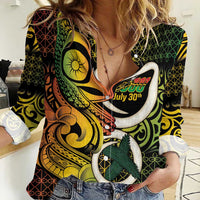 Vanuatu 1980 Women Casual Shirt Ni-Van Tamtam Sand Drawing Pattern