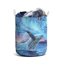 New Zealand Matariki Humpback Whale Laundry Basket Paikea Maori New Year Blue Galaxy LT14 - Polynesian Pride