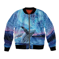 New Zealand Matariki Humpback Whale Bomber Jacket Paikea Maori New Year Blue Galaxy LT14 Unisex Blue - Polynesian Pride