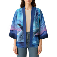 New Zealand Matariki Humpback Whale Kimono Paikea Maori New Year Blue Galaxy LT14 - Polynesian Pride