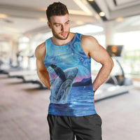 New Zealand Matariki Humpback Whale Men Tank Top Paikea Maori New Year Blue Galaxy LT14 Blue - Polynesian Pride