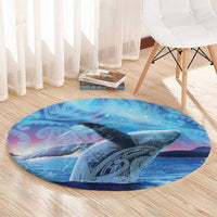 New Zealand Matariki Humpback Whale Round Carpet Paikea Maori New Year Blue Galaxy LT14 - Polynesian Pride