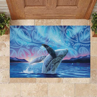 New Zealand Matariki Humpback Whale Rubber Doormat Paikea Maori New Year Blue Galaxy