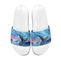 New Zealand Matariki Humpback Whale Slide Sandals Paikea Maori New Year Blue Galaxy LT14 Blue - Polynesian Pride