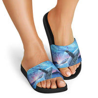 New Zealand Matariki Humpback Whale Slide Sandals Paikea Maori New Year Blue Galaxy LT14 - Polynesian Pride