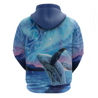 New Zealand Matariki Humpback Whale Zip Hoodie Paikea Maori New Year Blue Galaxy LT14 - Polynesian Pride