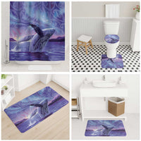 New Zealand Matariki Humpback Whale Bathroom Set Paikea Maori New Year Purple Galaxy LT14 - Polynesian Pride