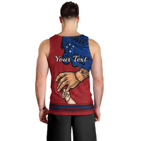 Personalised Father Day Samoa Men Tank Top Manuia le Aso Sa o Tama Red Version LT14 - Polynesian Pride