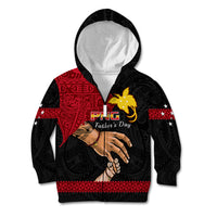 Polynesian Pride Father Day Papua New Guinea Kid Hoodie PNG I Love You Dad Black Version LT14 Zip Hoodie Black - Polynesian Pride