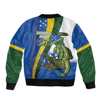 Solomon Islands Independence Day Bomber Jacket Happy 7 July Crocodile Flag Style