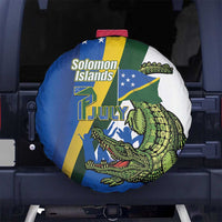 Solomon Islands Independence Day Spare Tire Cover Happy 7 July Crocodile Flag Style
