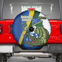 Solomon Islands Independence Day Spare Tire Cover Happy 7 July Crocodile Flag Style
