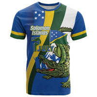 Solomon Islands Independence Day T Shirt Happy 7 July Crocodile Flag Style