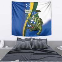 Solomon Islands Independence Day Tapestry Happy 7 July Crocodile Flag Style