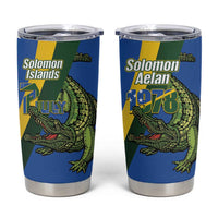 Solomon Islands Independence Day Tumbler Cup Happy 7 July Crocodile Flag Style