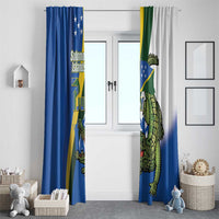 Solomon Islands Independence Day Window Curtain Happy 7 July Crocodile Flag Style