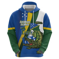Solomon Islands Independence Day Zip Hoodie Happy 7 July Crocodile Flag Style