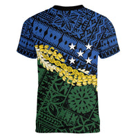 Halo Olaketa Solomon Islands Tapa Pattern Women V-Neck T-Shirt