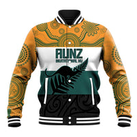 AUNZ Rugby Custom Baseball Jacket Australia Kangaroo New Zealand Silver Fern - Polynesian Pride