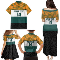 AUNZ Rugby Custom Family Matching Puletasi and Hawaiian Shirt Australia Kangaroo New Zealand Silver Fern - Polynesian Pride