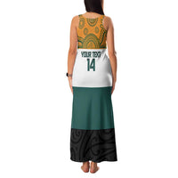AUNZ Rugby Custom Family Matching Tank Maxi Dress and Hawaiian Shirt Australia Kangaroo New Zealand Silver Fern - Polynesian Pride