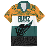 AUNZ Rugby Custom Hawaiian Shirt Australia Kangaroo New Zealand Silver Fern - Polynesian Pride