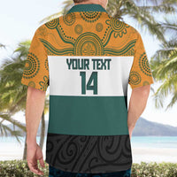 AUNZ Rugby Custom Hawaiian Shirt Australia Kangaroo New Zealand Silver Fern - Polynesian Pride