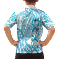 Personalised New Zealand Darts Family Matching Off Shoulder Short Dress and Hawaiian Shirt Aotearoa Maori Its In My DNA White - Polynesian Pride