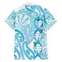 Personalised New Zealand Darts Family Matching Short Sleeve Bodycon Dress and Hawaiian Shirt Aotearoa Maori Its In My DNA White - Polynesian Pride