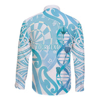 Personalised New Zealand Darts Long Sleeve Button Shirt Aotearoa Maori Its In My DNA White LT14 - Polynesian Pride
