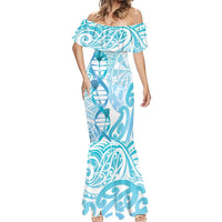Personalised New Zealand Darts Mermaid Dress Aotearoa Maori Its In My DNA White - Polynesian Pride