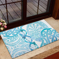 New Zealand Darts Rubber Doormat Aotearoa Maori Its In My DNA White LT14 - Polynesian Pride