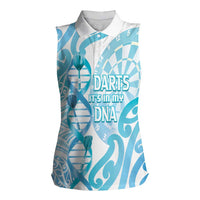 Personalised New Zealand Darts Women Sleeveless Polo Shirt Aotearoa Maori Its In My DNA White - Polynesian Pride