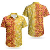 Kahili Quilt Hawaii Couples Matching Tank Maxi Dress and Hawaiian Shirt Tropical Flower Seamless Half Style LT14 - Polynesian Pride