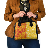 Kahili Quilt Hawaii Shoulder Handbag Tropical Flower Seamless Half Style