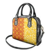 Kahili Quilt Hawaii Shoulder Handbag Tropical Flower Seamless Half Style