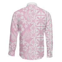 Pastel Pink Kahili Quilt Hawaii Family Matching Long Sleeve Bodycon Dress and Hawaiian Shirt Tropical Flower Seamless Half Style LT14 Son's Shirt Pink - Polynesian Pride
