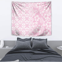 Pastel Pink Kahili Quilt Hawaii Tapestry Tropical Flower Seamless Half Style