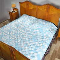 Pastel Blue Kahili Quilt Hawaii Quilt Tropical Flower Seamless Half Style