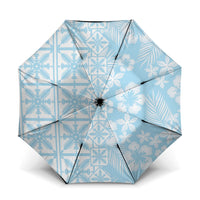 Pastel Blue Kahili Quilt Hawaii Umbrella Tropical Flower Seamless Half Style
