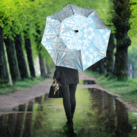 Pastel Blue Kahili Quilt Hawaii Umbrella Tropical Flower Seamless Half Style