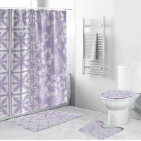 Pastel Purple Kahili Quilt Hawaii Bathroom Set Tropical Flower Seamless Half Style